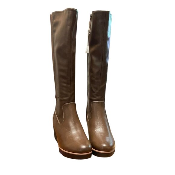 Naturalizer Soul Womens Brown Wedge Knee High Boots Size 9.5 Medium - Picture 2 of 11